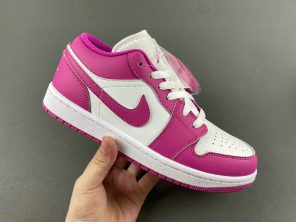Authentic Air Jordan 1 Low GS Fierce Pink/White