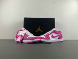 Authentic Air Jordan 1 Low GS Fierce Pink/White
