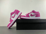 Authentic Air Jordan 1 Low GS Fierce Pink/White