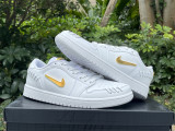 Authentic Air Jordan 1 Low “Method of Make” White/Metallic Gold