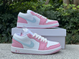 Authentic Air Jordan 1 Low WMNS White/Pink Foam/Glacier Blue