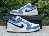 Authentic Air Jordan 1 Low White/Navy