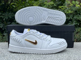 Authentic Air Jordan 1 Low “Method of Make” White/Metallic Gold