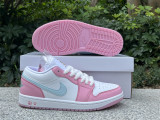 Authentic Air Jordan 1 Low WMNS White/Pink Foam/Glacier Blue
