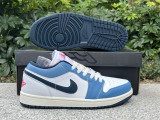 Authentic Air Jordan 1 Low White/Navy