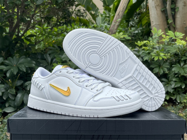 Authentic Air Jordan 1 Low “Method of Make” White/Metallic Gold