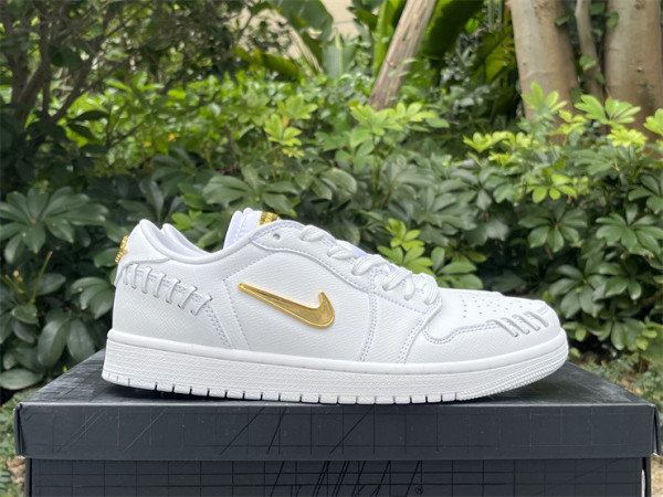 Authentic Air Jordan 1 Low GS “Method of Make” White/Metallic Gold