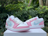 Authentic Air Jordan 1 Low WMNS White/Pink Foam/Glacier Blue