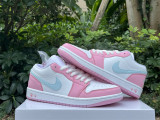 Authentic Air Jordan 1 Low WMNS White/Pink Foam/Glacier Blue