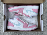 Authentic Air Jordan 1 Low WMNS White/Pink Foam/Glacier Blue
