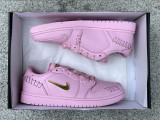 Authentic Air Jordan 1 Low “Method of Make” Perfect Pink/Metallic Gold