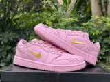 Authentic Air Jordan 1 Low “Method of Make” Perfect Pink/Metallic Gold