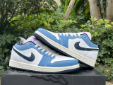Authentic Air Jordan 1 Low White/Navy