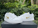 Authentic Air Jordan 1 Low “Method of Make” White/Metallic Gold