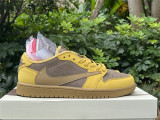 Authentic Travis Scott x Air Jordan 1 Low OG Yellow/Brown