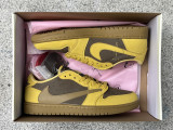 Authentic Travis Scott x Air Jordan 1 Low OG Yellow/Brown