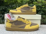 Authentic Travis Scott x Air Jordan 1 Low OG Yellow/Brown