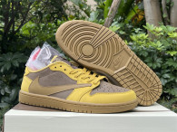 Authentic Travis Scott x Air Jordan 1 Low OG Yellow/Brown
