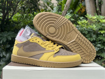 Authentic Travis Scott x Air Jordan 1 Low OG Yellow/Brown