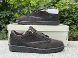 Authentic Travis Scott x Air Jordan 1 Low OG Black/Brown