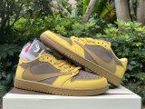 Authentic Travis Scott x Air Jordan 1 Low OG Yellow/Brown