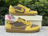 Authentic Travis Scott x Air Jordan 1 Low OG Yellow/Brown