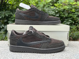 Authentic Travis Scott x Air Jordan 1 Low OG Black/Brown