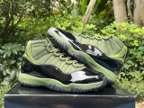 Authentic Air Jordan 11 Black/Army Green