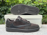 Authentic Travis Scott x Air Jordan 1 Low OG Black/Brown