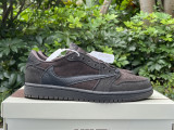 Authentic Travis Scott x Air Jordan 1 Low OG Black/Brown