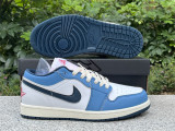 Authentic Air Jordan 1 Low White/Navy/Red