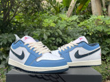 Authentic Air Jordan 1 Low White/Navy/Red