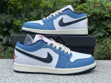Authentic Air Jordan 1 Low White/Navy/Red