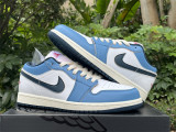 Authentic Air Jordan 1 Low White/Navy/Red