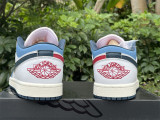 Authentic Air Jordan 1 Low White/Navy/Red