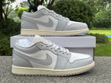 Authentic Air Jordan 1 Low GS Neutral Grey/Sail
