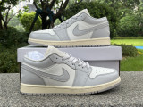 Authentic Air Jordan 1 Low GS Neutral Grey/Sail