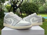 Authentic Air Jordan 1 Low GS Neutral Grey/Sail