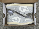 Authentic Air Jordan 1 Low GS Neutral Grey/Sail