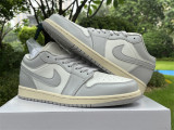 Authentic Air Jordan 1 Low GS Neutral Grey/Sail