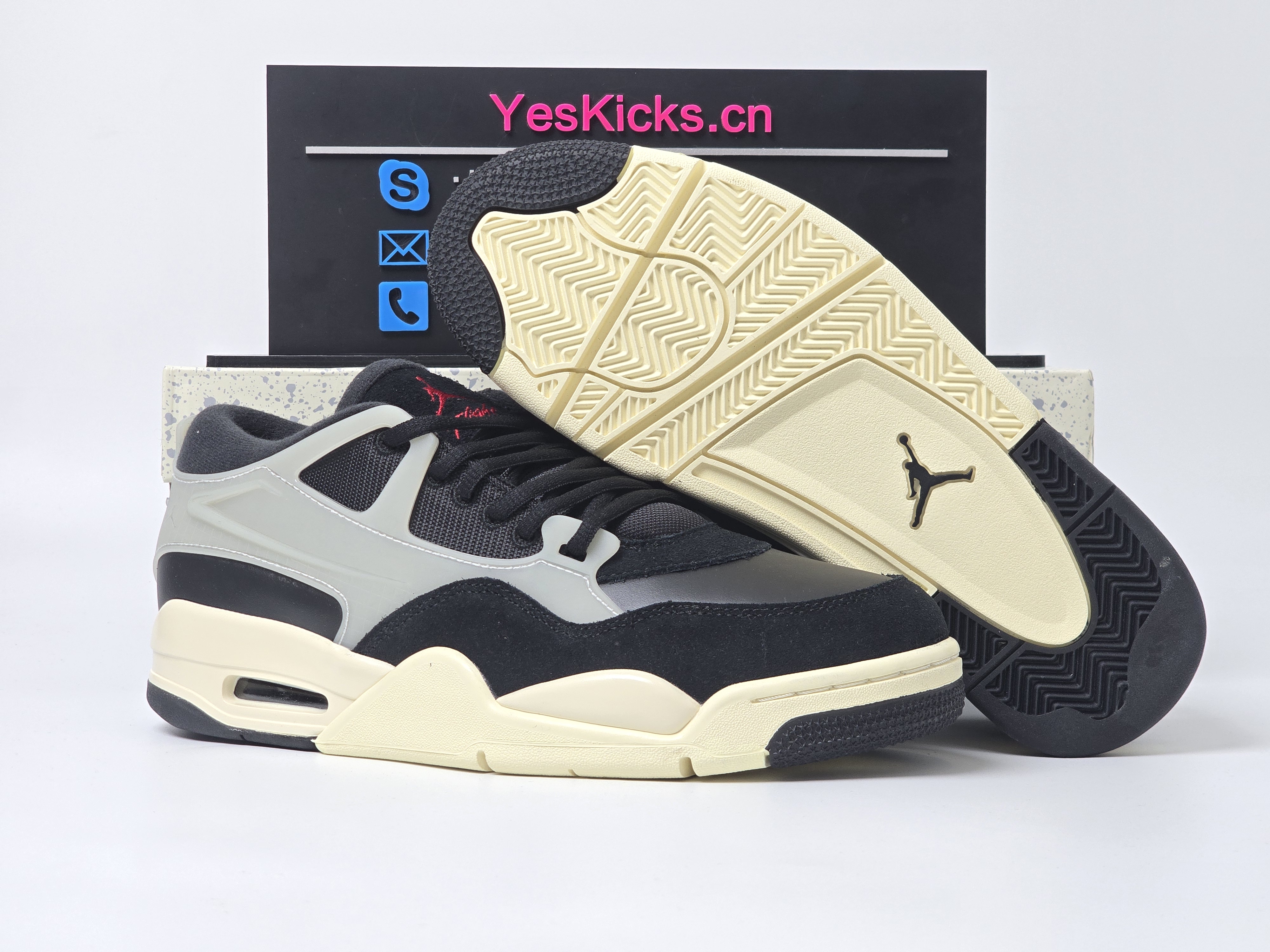 US$ 150.00 - Authentic Air Jordan 4 RM Black/Sail/Grey - www.yeskicks.cn