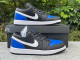 Authentic Air Jordan 1 Low “Black Royal Toe”