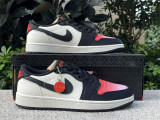 Authentic PSG x Air Jordan 1 Low OG GS Off Noir/Infrared 23/Pink Oxford