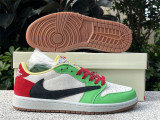 Authentic Travis Scott x Air Jordan 1 Low OG Green/Red/Yellow