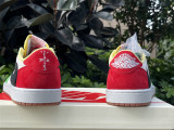 Authentic Travis Scott x Air Jordan 1 Low OG Green/Red/Yellow