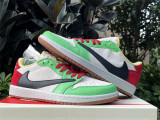 Authentic Travis Scott x Air Jordan 1 Low OG Green/Red/Yellow