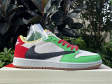 Authentic Travis Scott x Air Jordan 1 Low OG Green/Red/Yellow