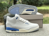 Authentic Air Jordan 3 White/Hydrogen Blue