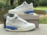Authentic Air Jordan 3 White/Hydrogen Blue