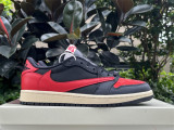Authentic Travis Scott x Air Jordan 1 Low WMNS Black/Red